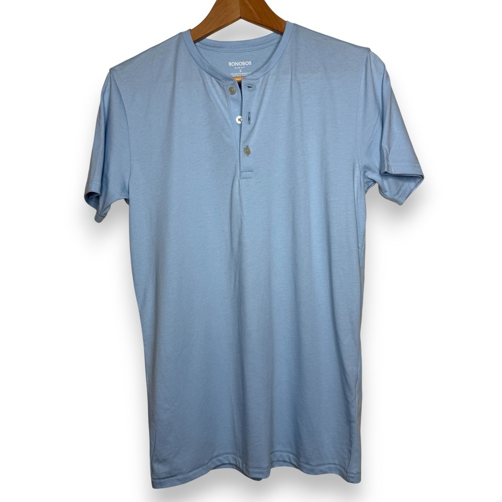 Bonobos Light Blue Short Sleeve Henley Tee
